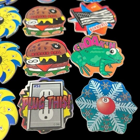 POGS Vintage 90s Milk Caps Set of 16 Irregular Shapes Collectible Game - Picture 5 of 6